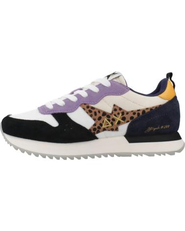 SUN68 STARGIRL S01 BIANCO - SNEAKERS MULTICOLORE CON STAMPA LEOPARDATA S01 BIANCO