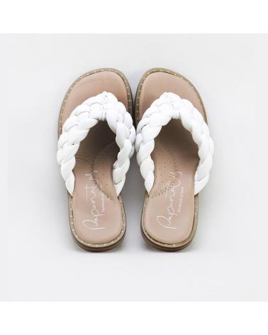 SANDALIAS ELI '1957' BLANCAS CON TIRAS TRENZADAS BLANCO
