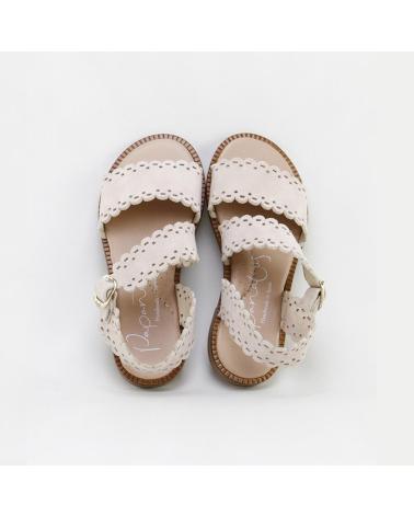 SANDÁLIAS ELI '1957' ROSA DE CAMURÇA COM BORDA FESTONADA ROSA