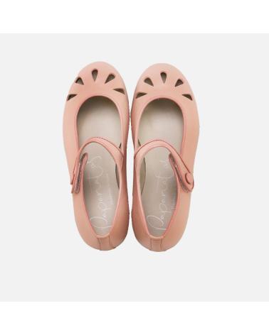 ELI LÁGRIMAS 1957 MARY JANE SCHUHE AUS PFIRSICHFARBENEM LEDER NARANJA