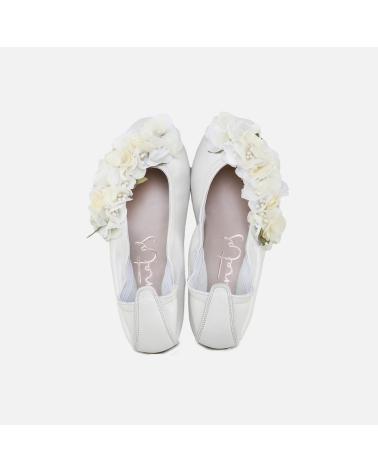 BALLERINE ELI 1957 CON ORNAMENTO FLOREALE BIANCHE BLANCO