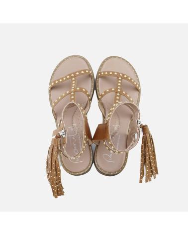 SANDALE ELI AVEC CLOUS ET POMPON 1957 MARRON MARRON