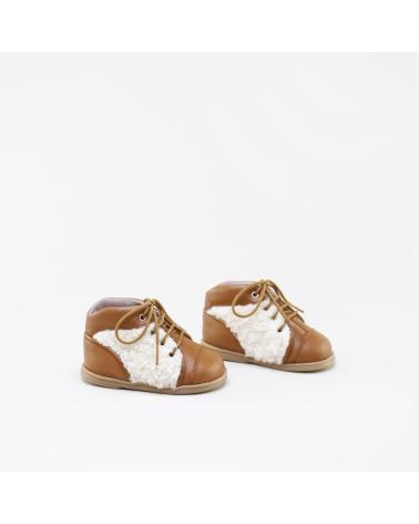 BOTTINE ELI 1957 CUIR BICOLORE MARRON MARRON