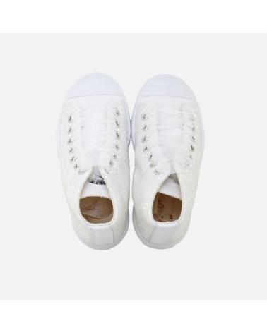 ELI URBAN57 GLITTER ICE 1957 CANVAS-STIEFEL IN WEISS BLANCO