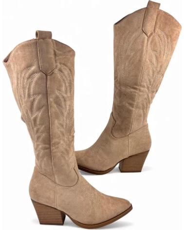 TIMBOS BOTA COWBOY DE MUJER COLOR KAKI 132275 MARRóN