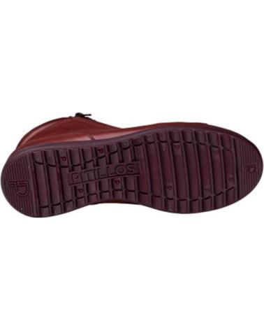 FLACHE STIEFELETTE PITILLOS 20214 BORDEAUX ROT MIT REISSVERSCHLUSS UND SCHNÜRSENKELN ROJO