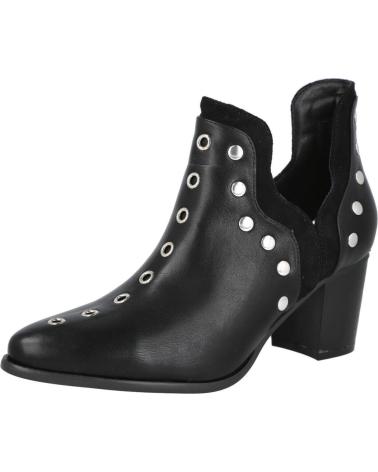 BUONAROTTI S-5524 BOTINES CALADOS CON TACHAS DE TACON MUJER NEGRO