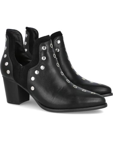 BUONAROTTI S-5524 BOTINES CALADOS CON TACHAS DE TACON MUJER NEGRO