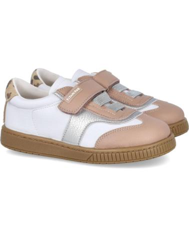 TITANITOS ZAPATILLAS CASUAL 2727 PIEL CERO BLANCO CON DETALLE ANIMAL PRINT BLANCO