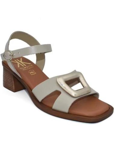 COKKETTA SANDALIAS DE TACON ANCHO PARA MUJER EN PIEL HECHAS EN ESPANA BEIGE