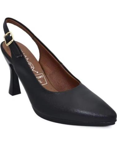 CHAMBY SCARPE SLINGBACK TACCO PELLE DONNA NERO NEGRO