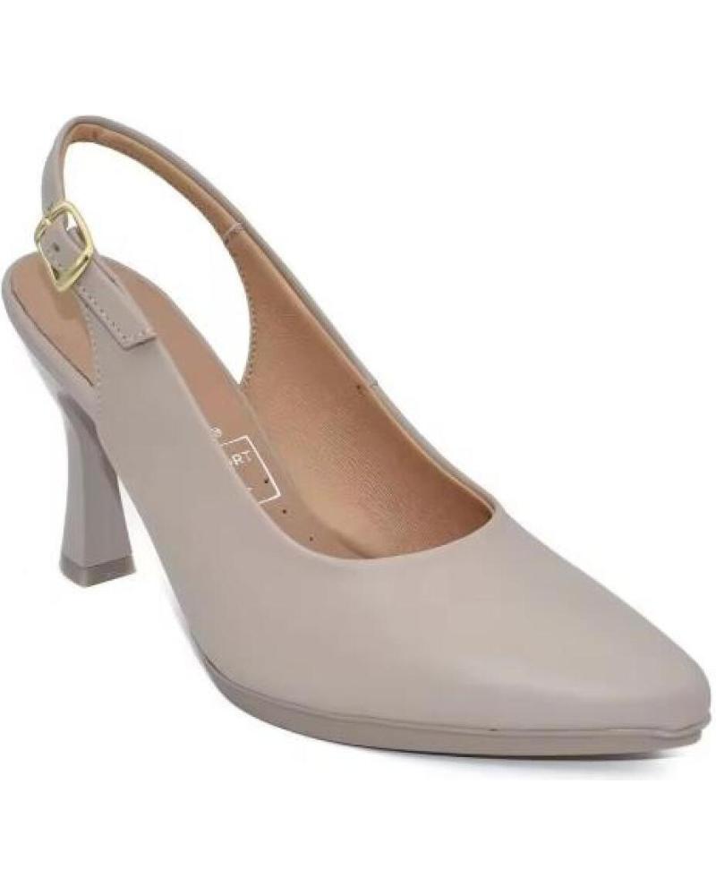 CHAMBY ZAPATOS DE TACON SLINGBACK EN PIEL PARA MUJER HECHOS EN ESPA BEIGE