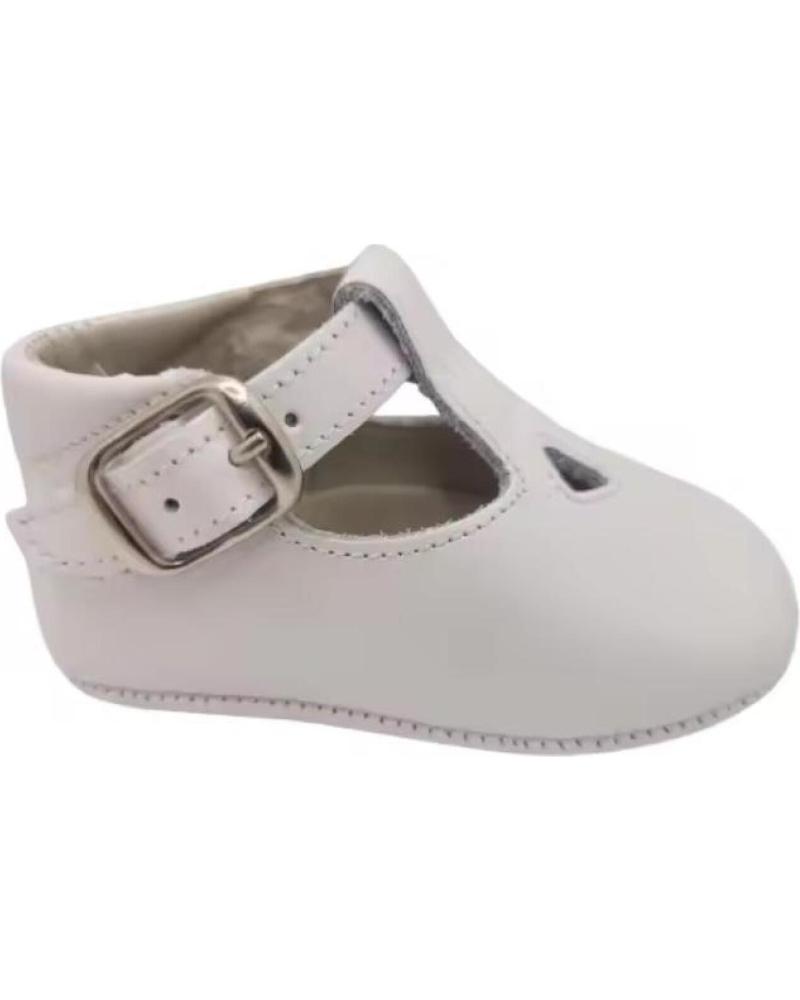 CITOS MERCEDITAS DE PIEL DE BEBE CON CIERRE DE HEBILLA TALLAS 16 A BLANCO