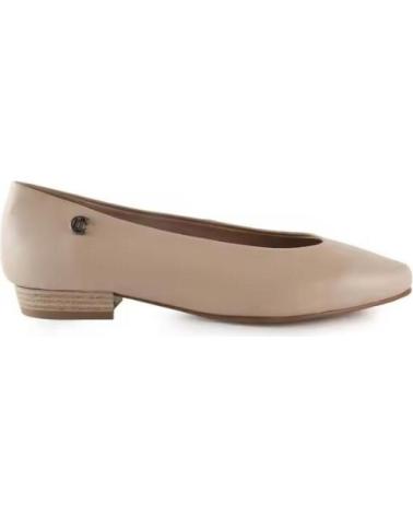 CHAMBY ZAPATOS DE MUJER DE PIEL CON TACON BAJO ELEGANTES Y COMODOS BEIGE