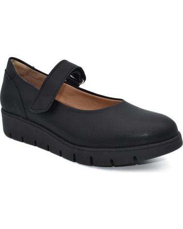 CHAMBY SCARPE MARY JANE IN PELLE COMODE CON ZEPPA, NERO NEGRO