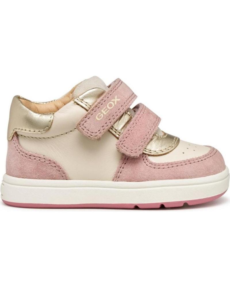 GEOX SNEAKERS VELCROS IVORY- OLD ROSE BEIG
