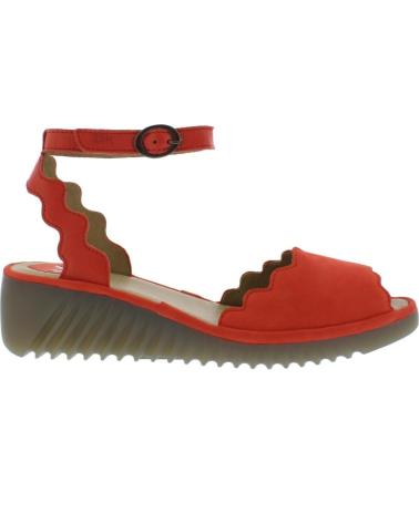 SANDALE COMPENSÉE ROUGE FLY LONDON LUME ROJO
