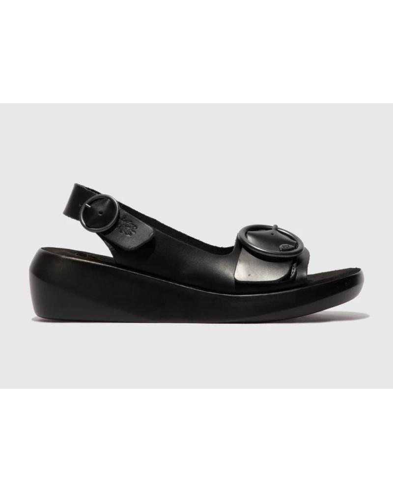 FLY LONDON BERK BLACK WEDGE SANDAL NEGRO