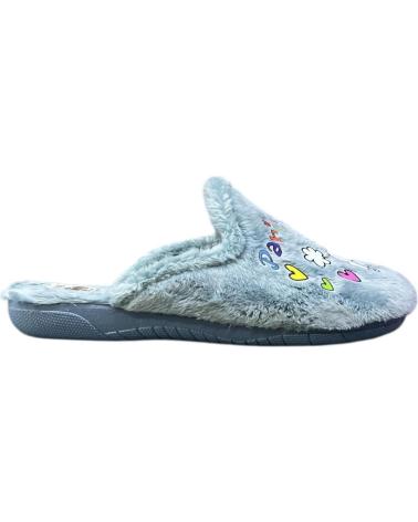 ZAPATILLAS DE CASA CALZADOMANIA PARÍS AGUAMARINA CON TORRE EIFFEL Y CORAZONES VERDE