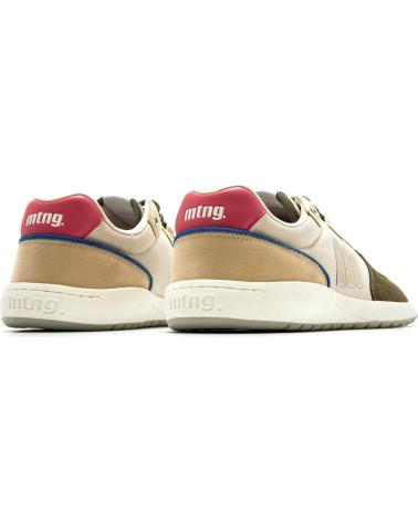 ZAPATILLAS CASUAL MTNG 60857 HOMBRE BEIGE Y CAQUI CON DETALLES VERDES Y ROSAS VERDE