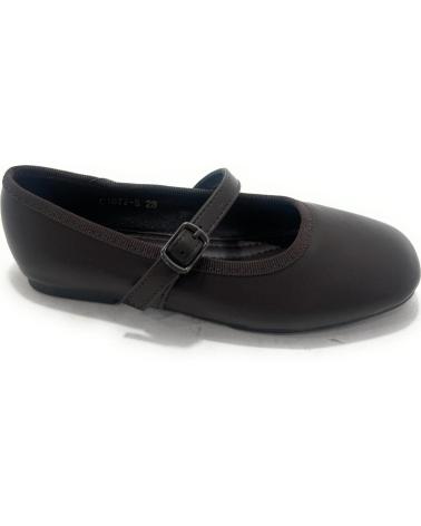BUBBLE BOBBLE GIRLS' BALLERINAS WITH STRAP AND BUCKLE, BROWN MARRóN