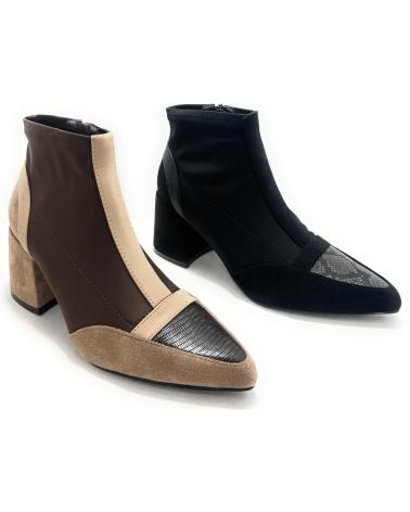 BOTINES ELÁSTICOS BUONAROTTI DE TACÓN PARA MUJER, VARIOS COLORES VARIOS COLORES