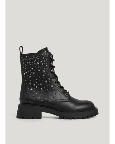 BOTAS MILITARES PEPE JEANS PLS500025 NEGRAS CON TACHUELAS NEGRO