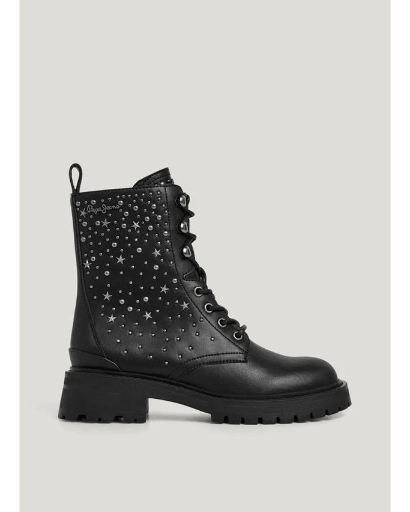 BOTAS MILITARES PEPE JEANS PLS500025 NEGRAS CON TACHUELAS NEGRO