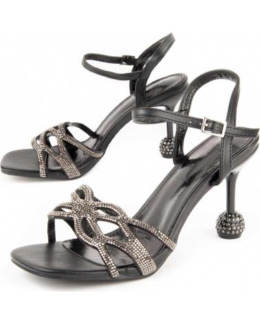 MONTEVITA SANLERA HEELED SANDALS WITH RHINESTONES BLACK