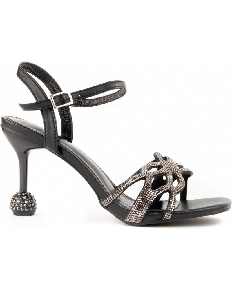 MONTEVITA SANLERA HEELED SANDALS WITH RHINESTONES BLACK