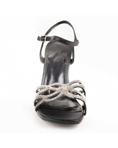 MONTEVITA SANLERA HEELED SANDALS WITH RHINESTONES BLACK