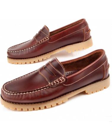 LEDER-MOKASSINS PURAPIEL NAUTIF HERREN BRAUN BROWN