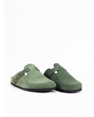 KESLEM ZUECO DESTALONADO PARA MUJER EN COLOR VERDE KAKI