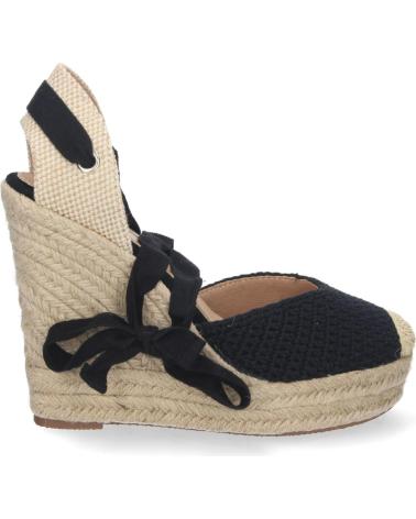 SANDALE COMPENSÉE PUNTOSALAO À BOUT FERMÉ POUR FEMME, NOIRE VARIOS COLORES