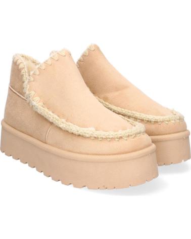 PUNTOSALAO SHEARLING STYLE ANKLE BOOTS WOMEN LEATHER VRA-1192 BEIGE VARIOS COLORES