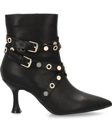 PUNTOSALAO WOMEN'S ANKLE BOOTS WITH FINE HEEL, BUCKLES, AND STUDS VARIOS COLORES