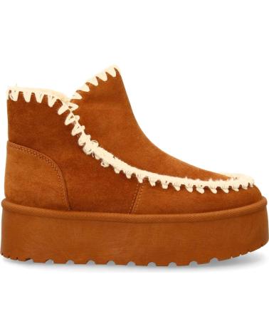 PUNTOSALAO SHEARLING ANKLE BOOTS WOMEN CAMEL LEATHER VARIOS COLORES