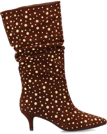 PUNTOSALAO ELEGANT BOOTS WOMEN'S RUCHED SHAFT MEDIUM HEEL WITH STARS VARIOS COLORES