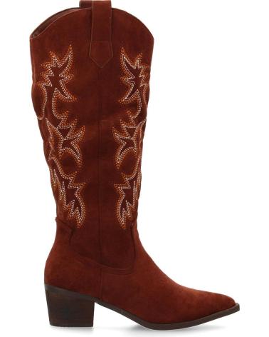 PUNTOSALAO BOTTES WESTERN TALON MOYEN TIGE HAUTE BRODÉ FEMME MARRON VARIOS COLORES