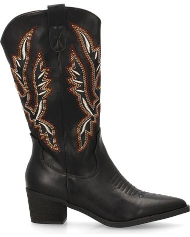 BOTTES WESTERN PUNTOSALAO HAUT TIGE TALON MOYEN BRODÉS FEMME NOIRES VARIOS COLORES