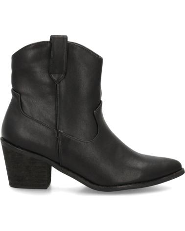 BOTINES COWBOY PUNTOSALAO TACÓN MEDIO CAÑA BAJA MUJER NEGRO VARIOS COLORES