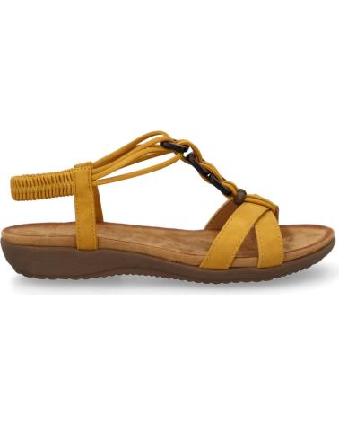 SANDALIAS PLANAS PUNTOSALAO CON ADORNO AMARILLO AF-52 PARA MUJER VARIOS COLORES