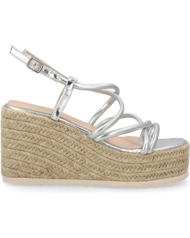 SANDALI PUNTOSALAO ARGENTO CON ZEPPA E PLATEAU IN IUTA DA DONNA VARIOS COLORES
