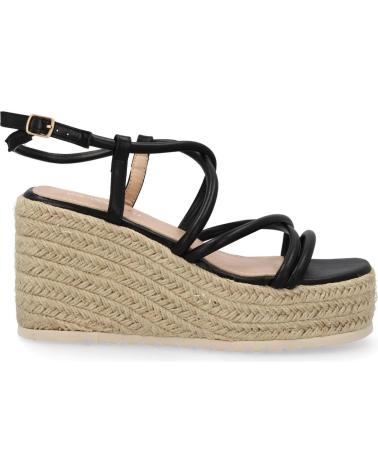 SANDALI PUNTOSALAO CON ZEPPA E PLATEAU IN IUTA NERI VARIOS COLORES