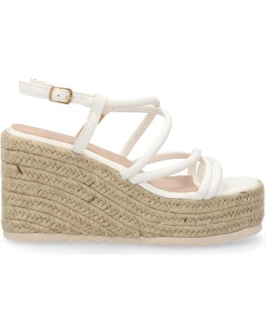 SANDALI PUNTOSALAO CON ZEPPA E PLATEAU IN IUTA BIANCHI VARIOS COLORES