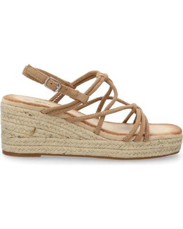 SANDALI CON ZEPPA PUNTOSALAO JNS333 CON FASCE IN IUTA COLOR KAKI VARIOS COLORES