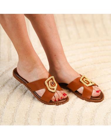 PUNTOSALAO SANDALIAS PLANAS COMODAS PARA MUJER COLOR CAMEL AA-29 VARIOS COLORES