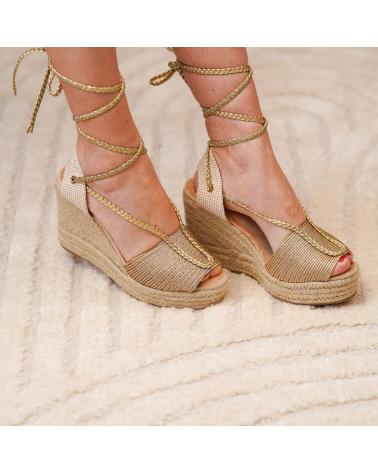 PUNTOSALAO SANDALIAS DORADAS DE CUNA COMODAS EN YUTE PARA MUJER FZL-001 VARIOS COLORES