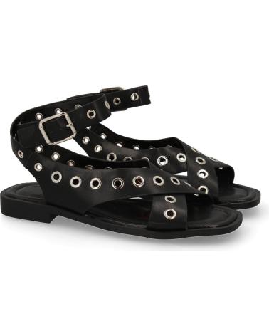 PUNTOSALAO SANDALIAS PLANAS DE MUJER OJALES DE METAL COLOR NEGRO 2287 VARIOS COLORES