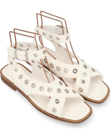 PUNTOSALAO SANDALIAS PLANAS DE MUJER OJALES DE METAL COLOR BLANCO 2287 VARIOS COLORES